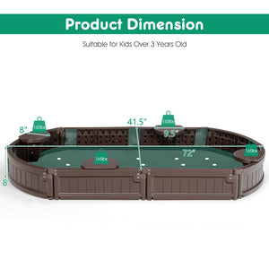 Sandbox with Built-in Corner Seat and Bottom Liner - Wooden for Kids with Cover