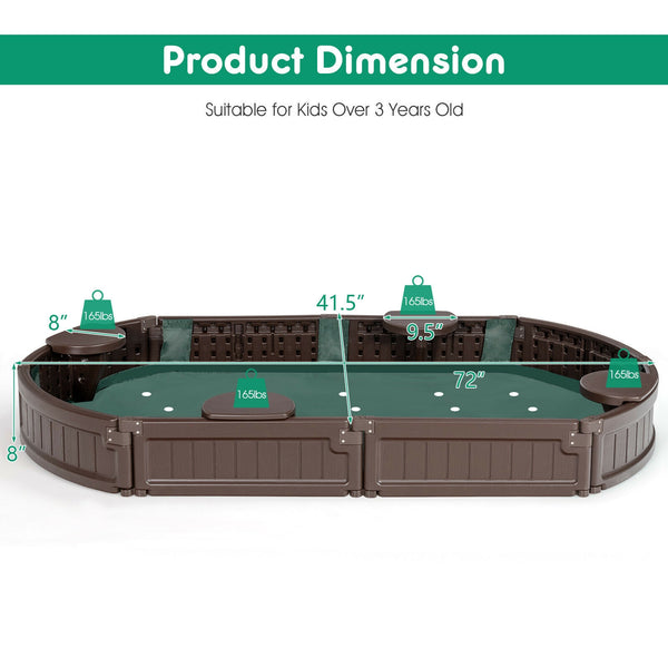 Sandbox with Built-in Corner Seat and Bottom Liner - Wooden for Kids with Cover