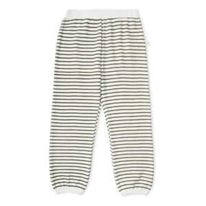 Organic Tee & Pant Slouch Set - Olive Stripes
