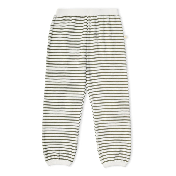Organic Tee & Pant Slouch Set - Olive Stripes