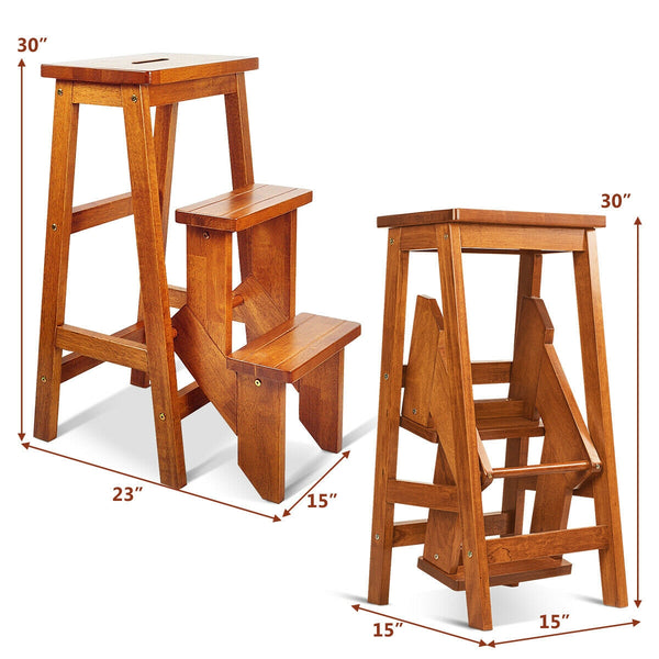 3 Tier Step Stool 3 in 1 Folding Ladder Bench for kids, safe and versatile, perfect for home use.