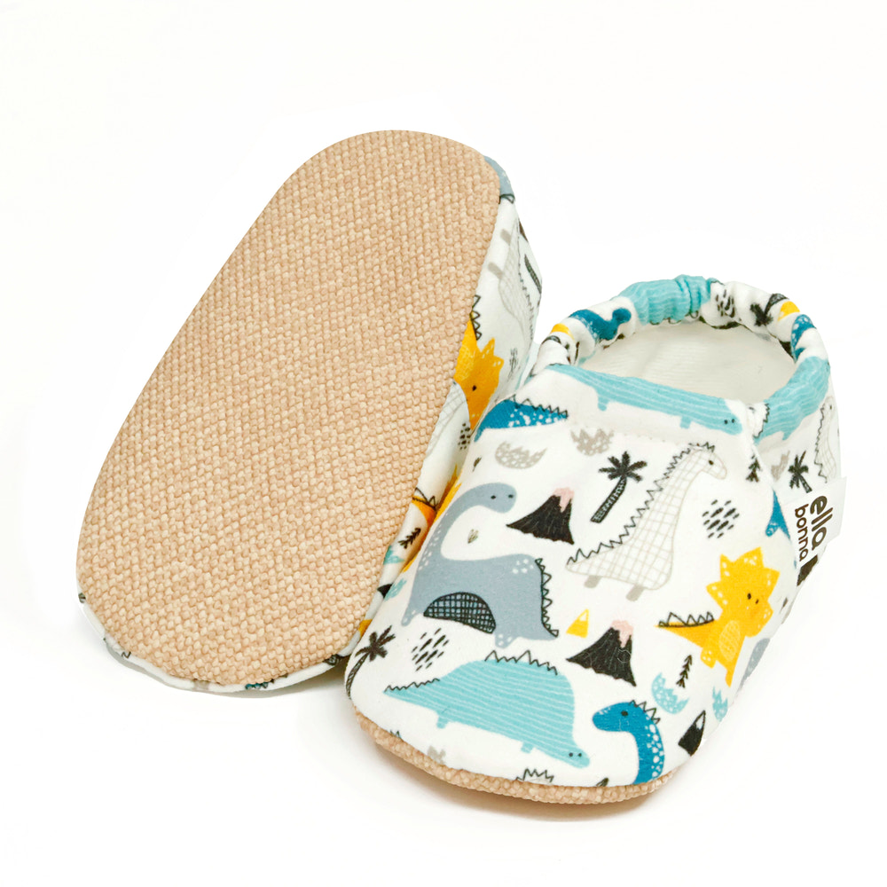 Ella Bonna Non-Slip Sole Dinosaur Patterned Baby Booties, Home Boot Slippers Nursery Shoes
