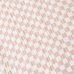 Organic Buttoned Jumpsuit - Brick Checks