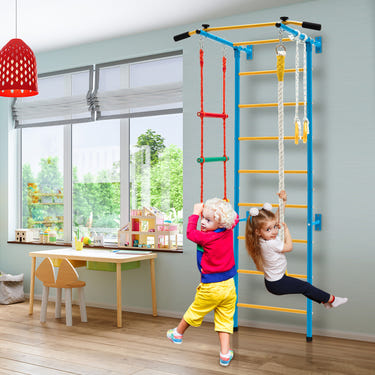7 In 1 Kids Indoor Gym Playground Swedish Wall Ladder for Solid Wall