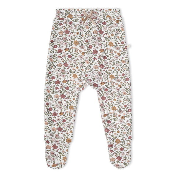 Organic Kimono Top & Footed Pants Set - Woodland Sprig
