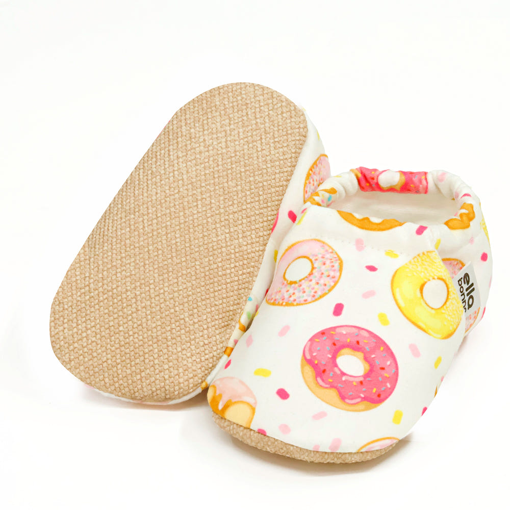 Ella Bonna Non-Slip Sole Doughnut Patterned Baby Booties, Home Boot Slippers Nursery Shoes