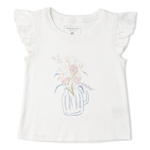 Organic Sleeveless Flutter Top & Shorts Set - Spring Floral