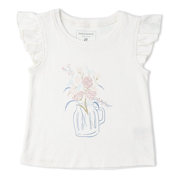 Organic Sleeveless Flutter Top & Shorts Set - Spring Floral