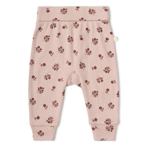 Organic Bodysuit & Foldover Pants Set - Rosebud