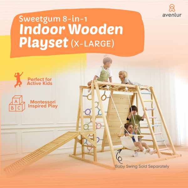 Sweetgum Indoor Sensory Playset X-Large from angle 2, perfect for engaging and stimulating baby playtime indoors.