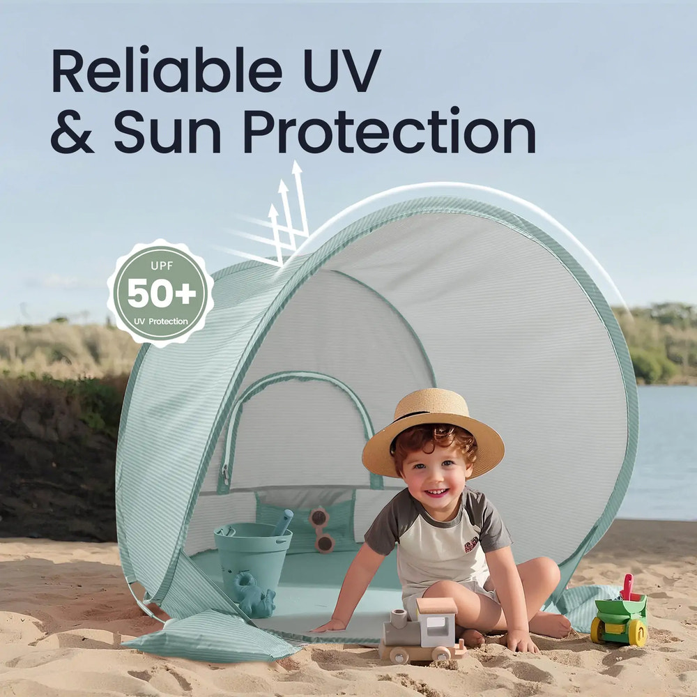 Tiny Land® One-Stop Beach Toy & Tent Set – Sea Blue