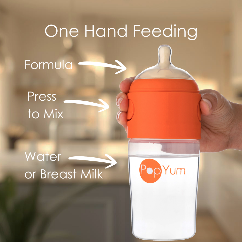 PopYum Orange 7 Piece Bundle: 9oz Bottle 3-Pack + 2 Nipple 2-Packs