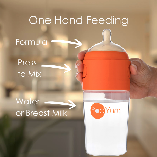 PopYum Orange 7 Piece Bundle: 9oz Bottle 3-Pack + 2 Nipple 2-Packs