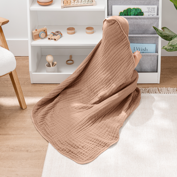 Baby Hooded Towels in Cedar & Sand