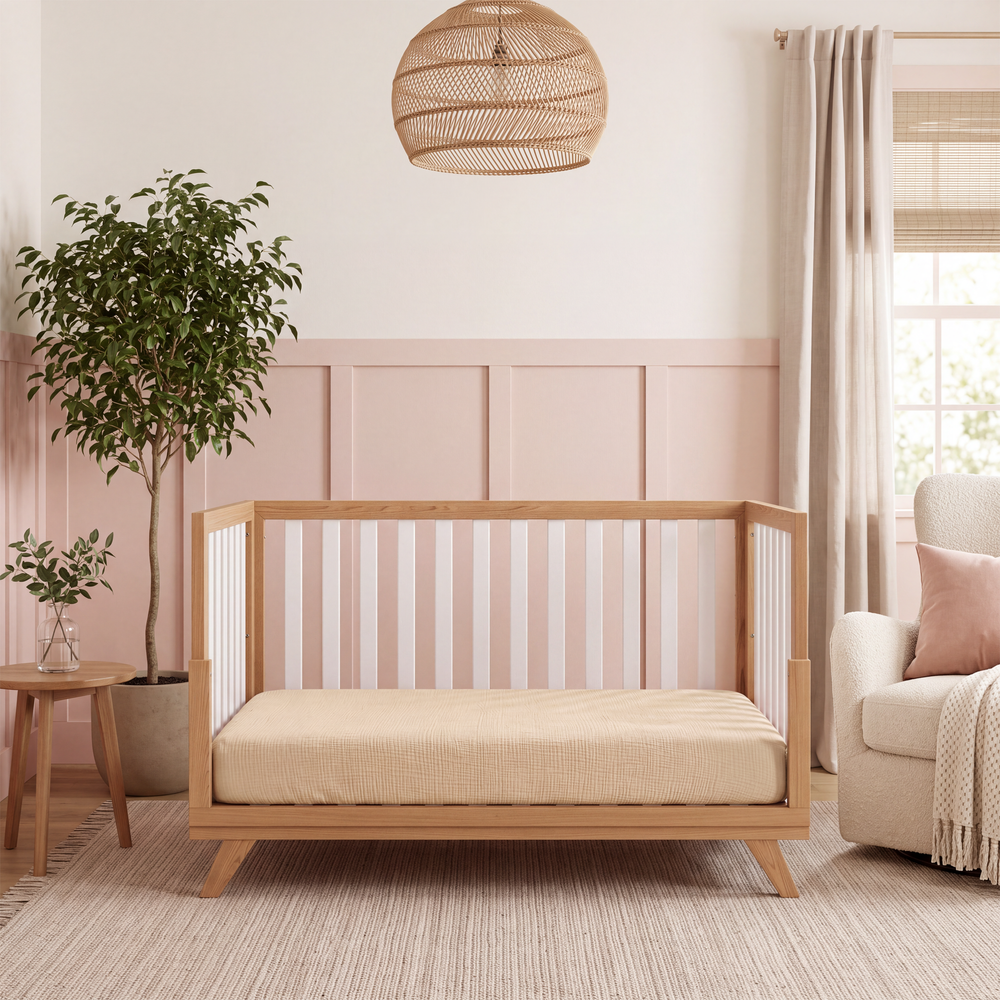 Muslin Fitted Crib Sheets, 2 Pack in Cedar and Cream