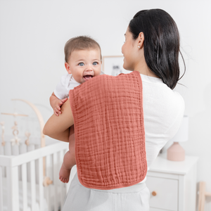Muslin Burp Cloths in Dusty Rose