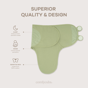 Easy Swaddle Blankets in Stone, Sage, Azul - Pack of 3, shown at angle 3 for a stylish baby wrap option.