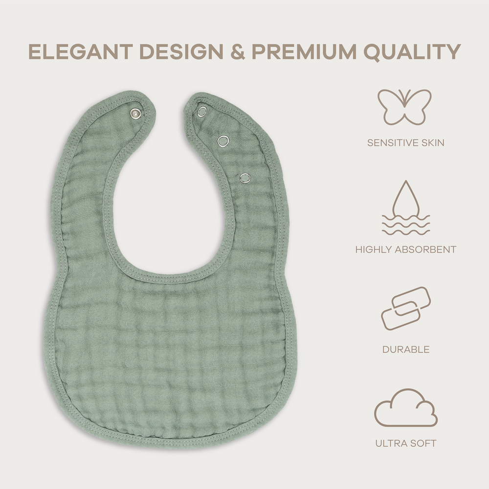 Muslin Bibs in Fern