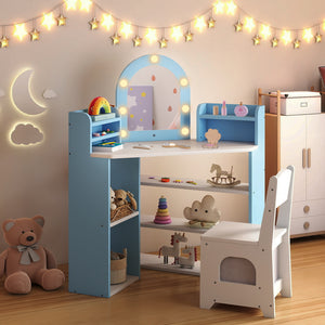 2-In-1 Kids Vanity Set with Lights for Toddlers 3+ Years Old