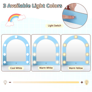 2-In-1 Kids Vanity Set with Lights for Toddlers 3+ Years Old