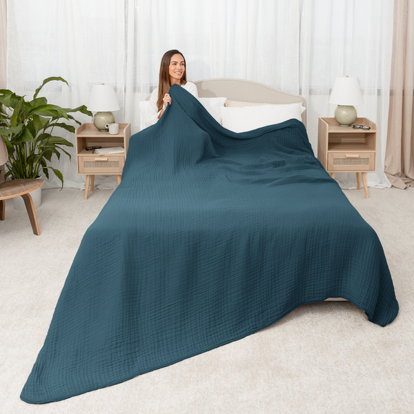 Adult Muslin Blanket in Neptune