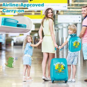 2 PCS Kid Luggage Set With Spinner Wheels for Children Boys Girls-Blue