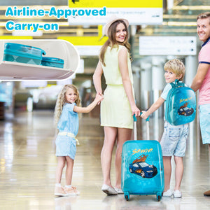 2 PCS Kid Luggage Set With Spinner Wheels for Children Boys Girls-Navy