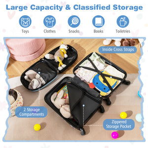 2 PCS Kid Luggage Set With Spinner Wheels for Children Boys Girls-Dark Blue