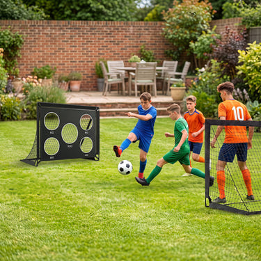 4 x 3 FT Portable Soccer Goals Set with Pitch Marker Cloth and Cones