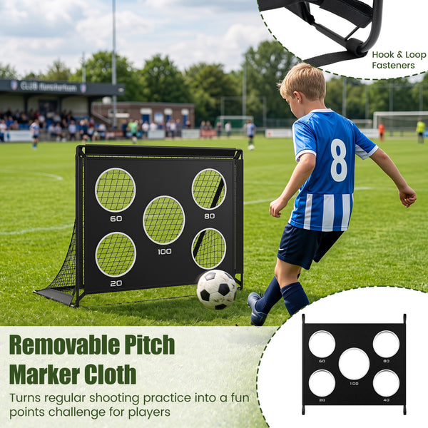 4 x 3 FT Portable Soccer Goals Set with Pitch Marker Cloth and Cones