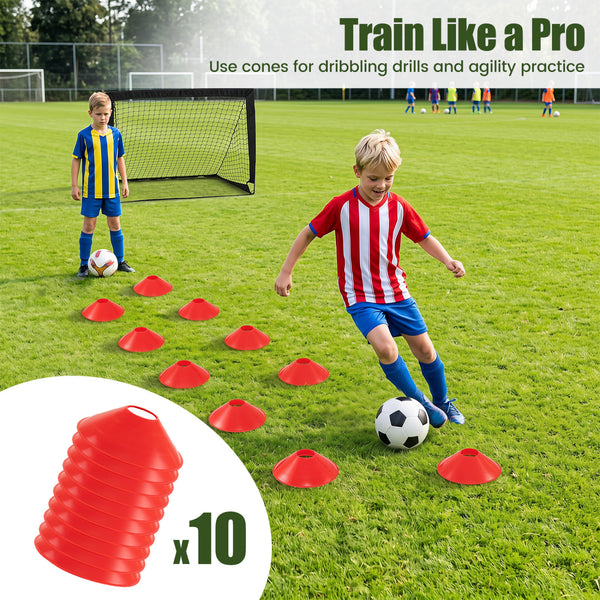 4 x 3 FT Portable Soccer Goals Set with Pitch Marker Cloth and Cones