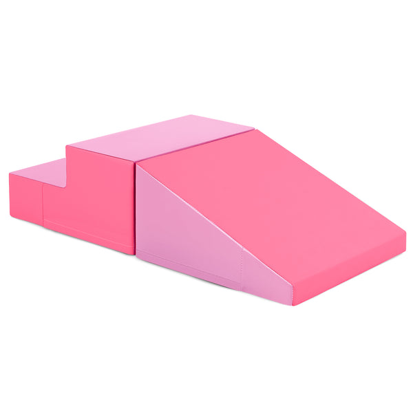 2-Piece Step and Slide Climber for Infants and Toddlers Baby Soft Play Set Foam Blocks