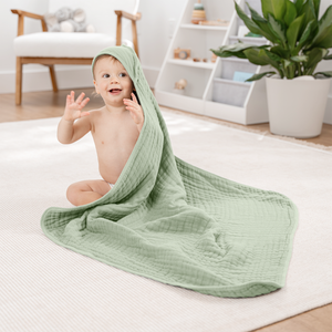 Baby Hooded Towels in Sage