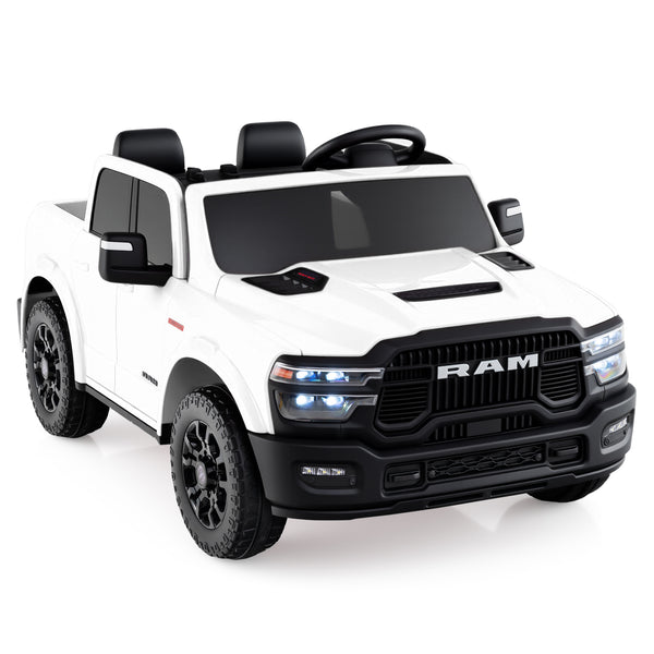 2 Seater 24V Ride on Toy for Big Kids Licensed Ram Truck with Remote and Music