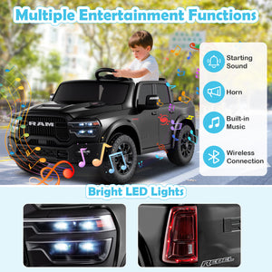 2 Seater 24V Ride on Toy for Big Kids Licensed Ram Truck with Remote and Music