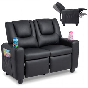 2-Seater Kids Recliner Double Toddler Sofa Chair with 2 Cup Holders