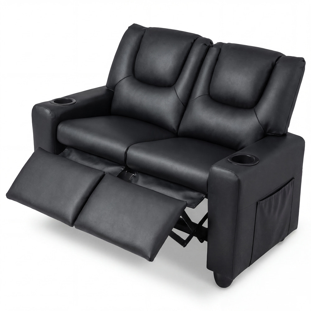 2-Seater Kids Recliner Double Toddler Sofa Chair with 2 Cup Holders