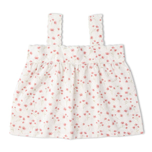Organic Scalloped Top & Bloomers Set - Pink  Bloom