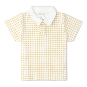 Organic Collar Tee & Shorts Set - Dotty Gingham