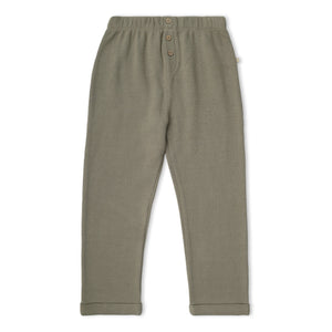 Organic Tee & Foldover Pants Set - Olive Stripes