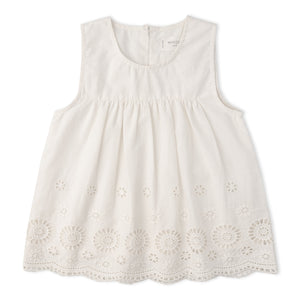 Organic Eyelet Top And Pant Set - Ivory Eyelet