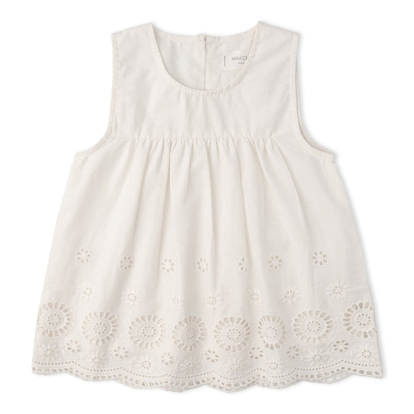 Organic Eyelet Top And Pant Set - Ivory Eyelet