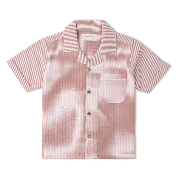 Organic Shirt & Shorts Set - Coral Stripes