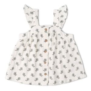 Organic Flutter Top & Shorts Set - Poppy