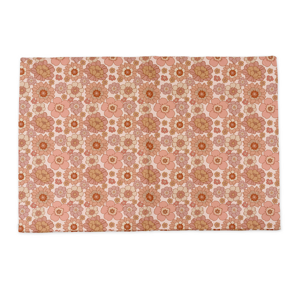 Blooms Vegan Leather Play Mat in a stylish design, perfect for baby playtime and tummy time.