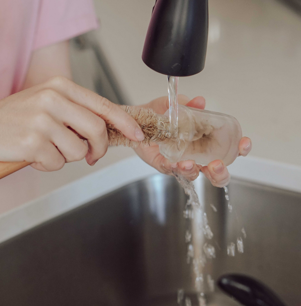 "Baby bottle cleaning brush for effective and safe bottle care and maintenance."