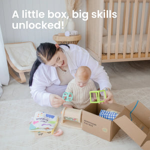 Tiny Land® Montessori toys for newborns, designed for 4-6 months, showcasing engaging colors and textures.