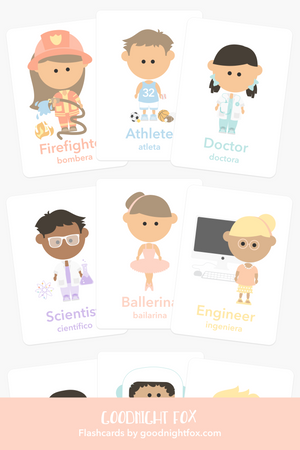 "Colorful occupations flashcards for babies, showcasing various careers in a fun and educational design."