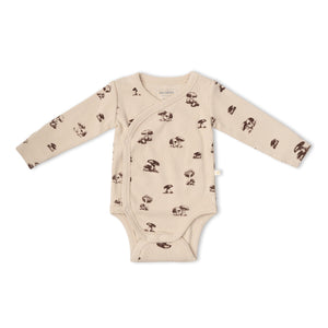 Organic Kimono Onesie & Pants Set - Mushroom