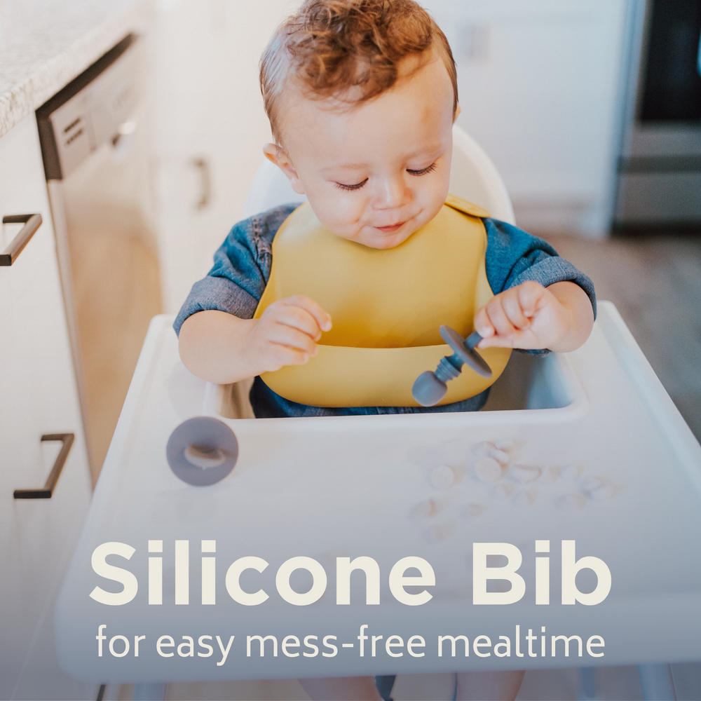 Charcoal Silicone Baby Bib